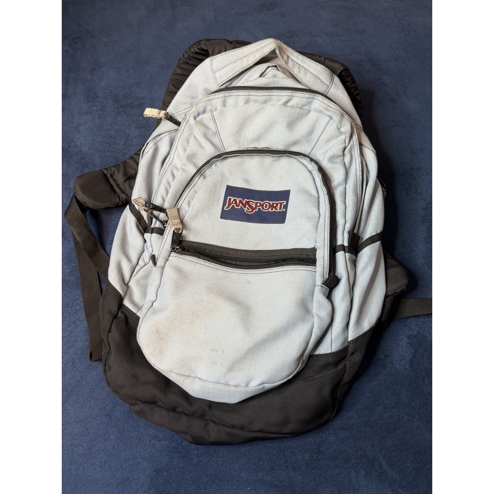 JanSport Multi-Compartment Backpack Baby Blue Y2K Unisex Kids Large